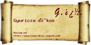 Gyuricza Ákos névjegykártya